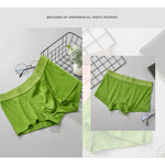 2 Pack Men's Single-Layer U-Pouch Ribbed Sweat-Absorbing Breathable Trunks