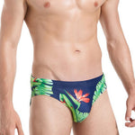 Men’s Floral Print Swim Briefs With Removable Pad