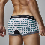 2 Pack Men's Low Rise Sexy Heart U-Shaped Pouch Boxer Briefs