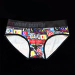 2 Pack Men's Stretch Fit Doodle Print Low-Rise Briefs