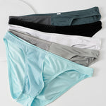 3 Pack Men's Mesh Sexy Low Waist Big Pouch Briefs