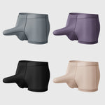 3 Pack Men's Ice Silk Dual Pouch Cooling Breathable Lightweight Trunks