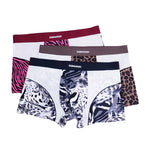 3 Pack Men's Breathable & Soft Ice Silk Leopard Quick-Dry Trunks