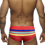 Men's Moisture-Wicking Sexy Striped Color Swim Briefs