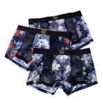 3 Pack Men's Floral Print Antibacterial & High-Stretch Mesh Breathable Trunks
