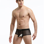 2 Pack Men's Comfy Waistband Separate Pouch & Breathable Mesh Trunks