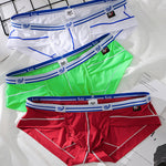 3 Pack Sexy Fashion Ice Silk Solid Color Men's Briefs