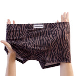 4 Pack Men's Leopard Print Mid-Rise Breathable Antibacterial Trunks