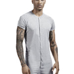 Men’s Button-Front One-Piece Romper – Soft, Stretchy & Comfortable Fit