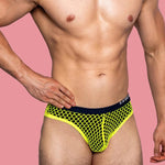 3 Pack Men's Low-Waist Sexy Big Mesh Breathable Transparent Sports Briefs