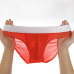 3 Pack Men's Ultra-Thin Ice Silk Briefs with Separation Pouch and Breathable Cooling Comfort