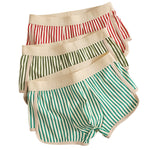 4 Pack Men's Striped Pure Cotton Breathable Loose-Fit Comfortable Trunks