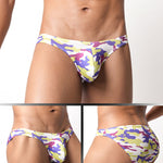3 Pack Men's Camouflage Print Low-Rise & Sexy Mesh Breathable Briefs