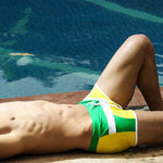 Men's Trendy Color-Block Beach Swim Shorts & Trunks