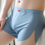 3 Pack Men's Ice Silk Loose-Fit Wide Comfy Waistband Soft Boxer Shorts
