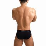 2 Pack Men's Low-Rise U-Shaped Solid Color Ultra-Soft Support Briefs