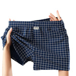 3 Pack Men's Breathable Relaxed Fit & Loose-Fit Plaid Home Shorts