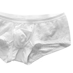 2 Pack Men's Sexy Semi-Sheer Lace Mesh Trunks with Contoured U-Pouch