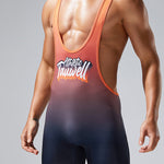 Men's Skin-Friendly Sporty Cut Body-Contouring Fit Wrestling Singlet Bodysuit