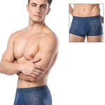 2-pack Men's Ice Silk Breathable Printed Hollow Boxer Briefs