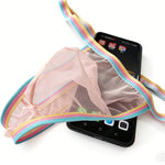 3 Pack Men's Mesh Sheer Support Pouch Strings with Cooling Comfort & Color Waistband