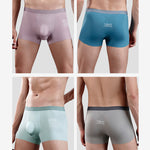 Men's Dual-Raised Support Seamless Solid Color Trunks