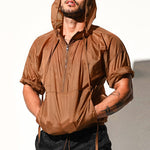 Men’s Half Sleeve Hooded Activewear Tops