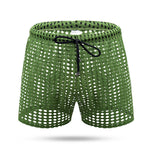 2 Pack Men's Mesh See-Through Shorts with Drawstring Waist