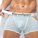 2 Pack Men's Low-Rise Side Vent & Cut-Out Design Breathable Mesh Trunks