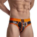 2 Pack Men's Sexy Sheer Camouflage Print Mesh Low-Rise Breathable & Quick-Dry Briefs