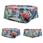 Men's Sexy Botanical Printed Mesh Underwear