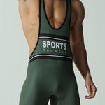 Men's Soft-Touch Solid Color Movement-Friendly Zero-Irritation Wrestling Singlet Bodysuit