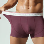 2 Pack Men's Mid-Rise Solid Color Seamless Soft & Comfort Stretch Fit Trunks