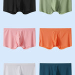 3 Pack Men's Ice Silk Mesh Large Pouch Solid Color Sexy Trunks