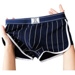 4 Pack Men's Ultra-Soft Breathable Cotton Striped Design Comfort Trunks & Boxers Briefs