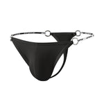 2 Pack Men's Suspenders Design U-Pouch & Low-Rise Thongs