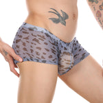 4 Pack Leopard Print See-through Mesh Trunks