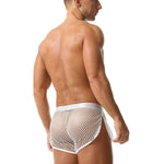 Men's Fishnet Hollow Out Breathable Antibacterial High Elastic Boxer Briefs