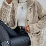 NOVA™ | Double-Sided Velvet Button Cardigan