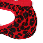 2 Pack Men's Low-Rise Lace-Patched Leopard Print sheer Stretch U-Pouch Bikini