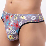 3 Pack Men's Skull Print Thong - Edgy & Sexy