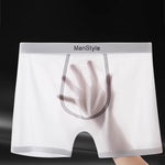 3 Pack Men's Ice Silk Full-Coverage Antibacterial Mid-Rise Boxer Briefs