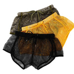 2 Pack Men's Breathable See-Through Hollow Design Loose-Fit Activewear Tops & Shorts