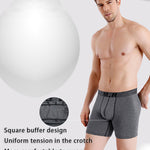 4 Pack Men's Comfortable Cotton Anti-Chafing High Elasticity Sports Boxer Briefs