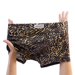 4 Pack Men's Leopard Print Mid-Rise Breathable Antibacterial Trunks