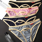 4 Pack Men's Airy Mesh Design Low-Rise Contoured Pouch Briefs