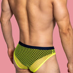 3 Pack Men's Low-Waist Sexy Big Mesh Breathable Transparent Sports Briefs