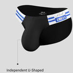 2-pack Men's High-cut Cotton Navy Striped Stretch Briefs