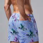 Men's Plaid Patterned Lightweight & Airy Sporty Cut Board Shorts
