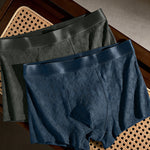 4 Pack Men's Antibacterial Cotton Jacquard Breathable Solid Color Trunks